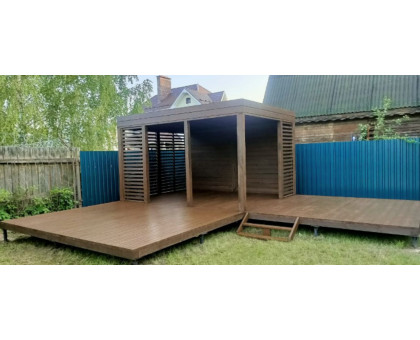 Беседка для дачи "Хай тек" в Можайский городской округ с плоской крышей